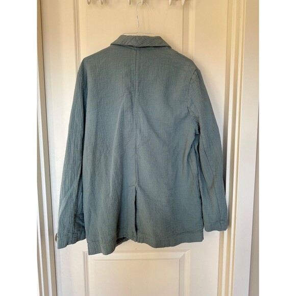 Free People Rowan Blazer Jacket Small Green One Button Textured Long Sleeve - Picture 4 of 7